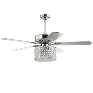 Brandy 52" Crystal Prism Drum LED Ceiling Fan With Remote - JONATHAN Y